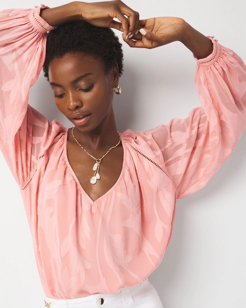 けんけん Ameri  UND WAIST BLOUSING BLOUSE Ameri（アメリ）の「UND WAIST BLOUSING BLOUSE（シャツ/ブラウス